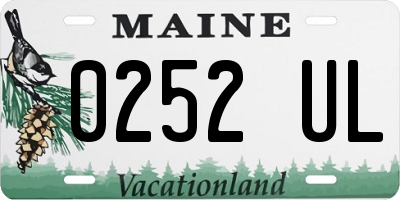 ME license plate 0252UL