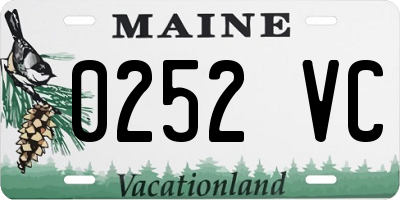 ME license plate 0252VC