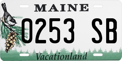 ME license plate 0253SB