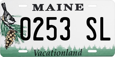 ME license plate 0253SL