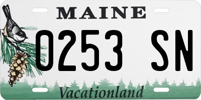 ME license plate 0253SN