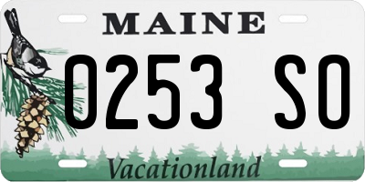 ME license plate 0253SO