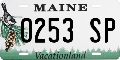 ME license plate 0253SP