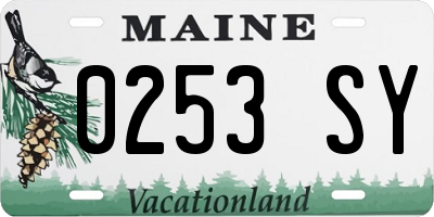 ME license plate 0253SY