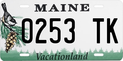 ME license plate 0253TK
