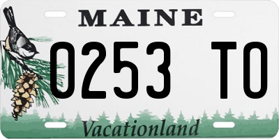 ME license plate 0253TO