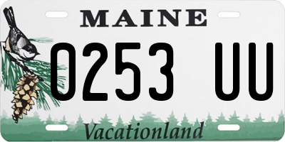 ME license plate 0253UU