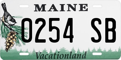 ME license plate 0254SB