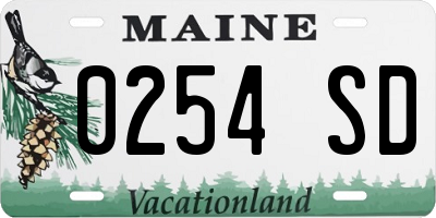 ME license plate 0254SD