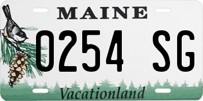 ME license plate 0254SG