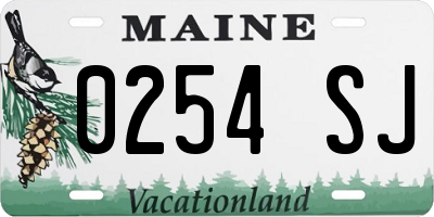 ME license plate 0254SJ