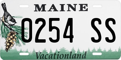 ME license plate 0254SS