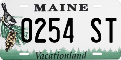 ME license plate 0254ST