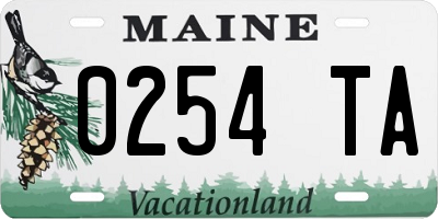 ME license plate 0254TA