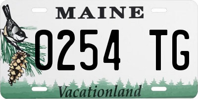 ME license plate 0254TG