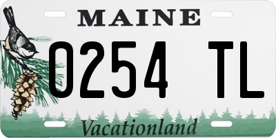 ME license plate 0254TL