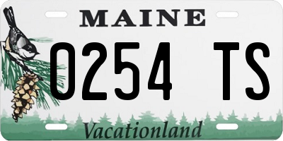 ME license plate 0254TS