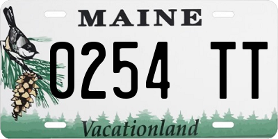 ME license plate 0254TT