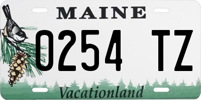 ME license plate 0254TZ