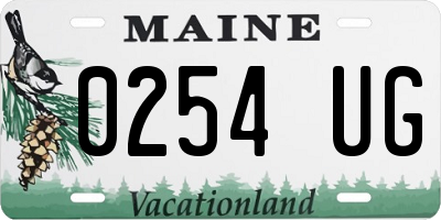 ME license plate 0254UG