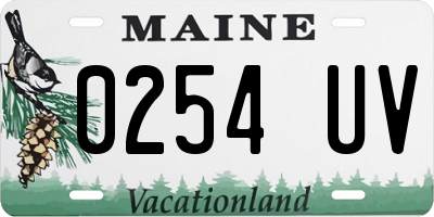 ME license plate 0254UV