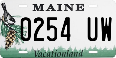 ME license plate 0254UW