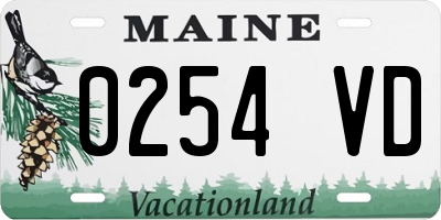 ME license plate 0254VD