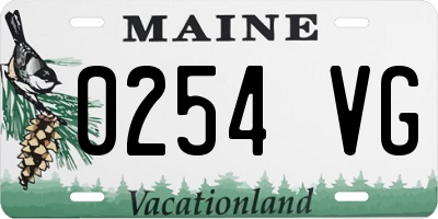 ME license plate 0254VG