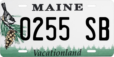 ME license plate 0255SB