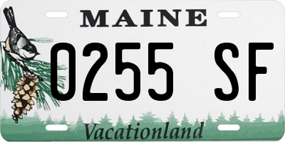 ME license plate 0255SF