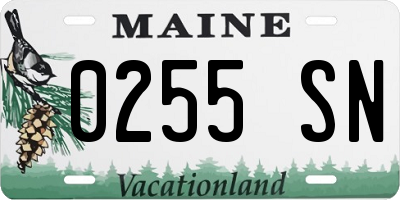 ME license plate 0255SN