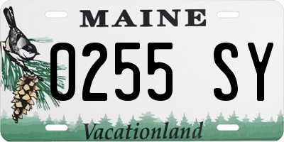 ME license plate 0255SY