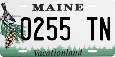 ME license plate 0255TN