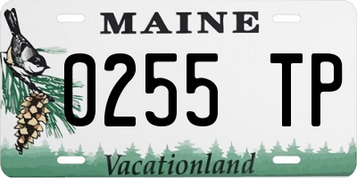 ME license plate 0255TP