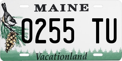 ME license plate 0255TU
