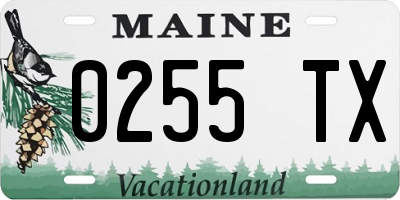 ME license plate 0255TX