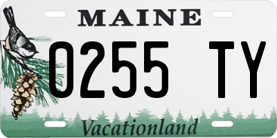 ME license plate 0255TY
