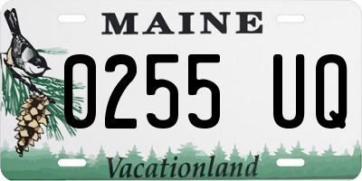 ME license plate 0255UQ