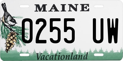 ME license plate 0255UW