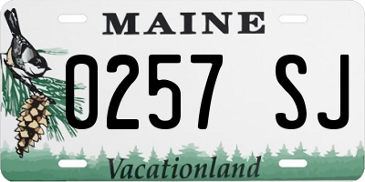 ME license plate 0257SJ