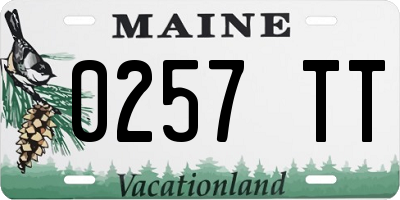 ME license plate 0257TT