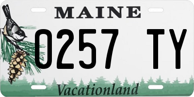 ME license plate 0257TY