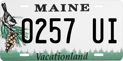 ME license plate 0257UI