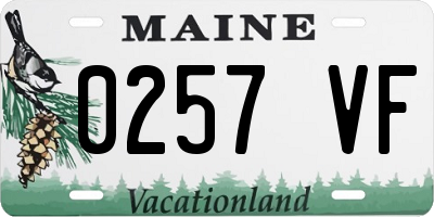 ME license plate 0257VF