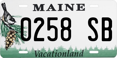 ME license plate 0258SB