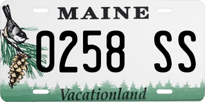 ME license plate 0258SS