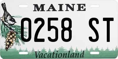 ME license plate 0258ST