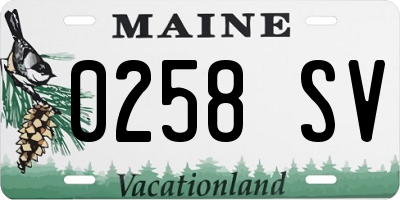 ME license plate 0258SV