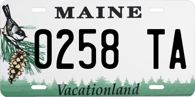 ME license plate 0258TA