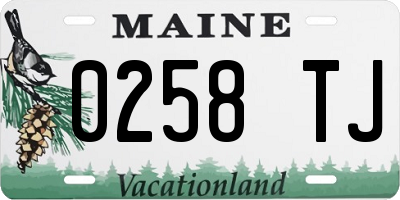 ME license plate 0258TJ